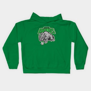 ⚽ Reinsdorf Rhinos, Let's Go! Imaginary Soccer Team Spirit Kids Hoodie